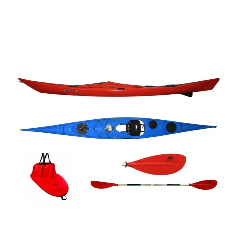 Tiderace Vortex Seekajak Tourenkajak mit Skeg Im Basic Komplettset-